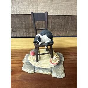 Vintage 1983 Lowell Davis "Catnapping Too" Schmid Figurine Cat Mice Signed